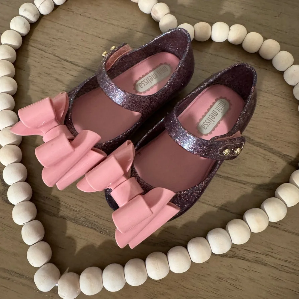 Mini Melissa sparkling sandals with a bow shoes size 5